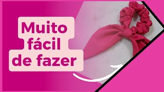 COMO FAZER SCRUNCHIE COM LAÇO | POMPOM COM LAÇO