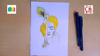 How to draw easy lord Krishna #art #kids #viral #drawing , lord Krishna Easy drawing for kids