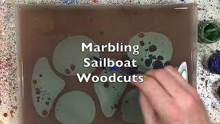 Marbling Sailboat Woodcuts demo by James Mouland