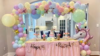 Unicorn Theme Balloon Garland DIY | Unicorn Balloon Column | How To