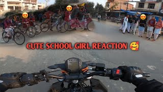 Cute School Girl Reaction On KTM || Reaction on SportBike❤️