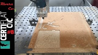 DIY CNC Machine on Certiflat Welding Table Part 8: First Cuts running G Code Mach 3