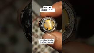 Natural Opal Cat's Eye Ring Perak Minat +6282114494934 #hizoart #catseye #opal #opals #shorts