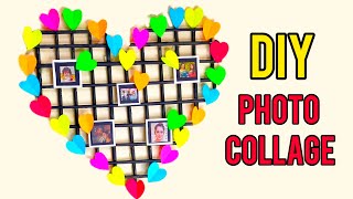 DIY PHOTO COLLAGE wall hanging using NEWSPAPER / Paper craft using WASTE / easy wall hanging ideas