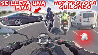 Observaciones Diarias en Moto 🤬 PĖLEĄ en autopista - CASI nos CH0CĄN