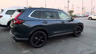 2025 Honda CR-V Hybird Sport Touring AWD Compact SUV with Canyon River Blue Walkaround Tour