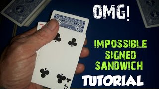 Blow minds with this IMPROMPTU signed card to impossible sandwich card trick tutorial