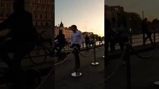 People watching at Seine Riverwalk, Paris 📍#shorts #paris #viralshorts #timelapse #parisfrance