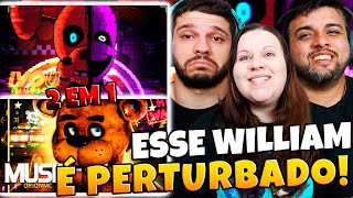 2 EM 1 Five Nights At Freddy's | ORION MC Freddy Fazbear + IVOU William Afton | FAMILY REACTS