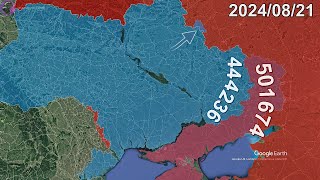 Russian Invasion of Ukraine: Every Day to September 1st, 2024 using Google Earth