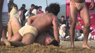 Indian Wrestling - Kushti Wrestler Gets a Pin at Dangal