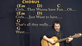 Girls Just Want To Have Fun (Cyndi Lauper) Guitar Cover in G with Chords/Lyrics