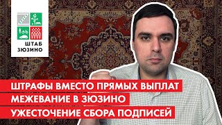 Штрафы вместо прямых выплат, межевание в Зюзино, ужесточение сбора подписей