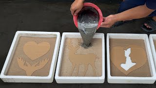 Unique Cement Craft Ideas for Garden Decoration / Artwork from cement and cardboard /How to make pot