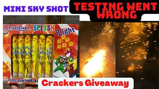 Crackers Testing|Splash Light Mini Aerial Fancy|Chotta Fancy|Sky shot #crackers #crackersexperiment