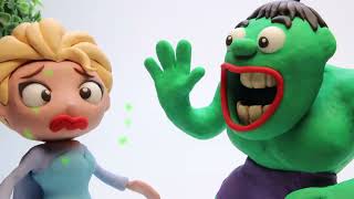 Hulk vs Slender man Superhero Nightmare   Real Life Superheroes Play Doh Stop Motion