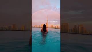 A spectacular view of the Dubai skyline with a rainbow is a rare sight! CC: @liannasaldana