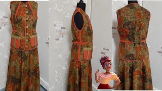 Стёганый жилет в комплект к юбке👗Стёжка🥻Пошив и демонстрация (DIY)