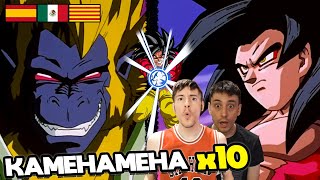 ESPAÑOLES REACCIONAN A DRAGON BALL DOBLAJE LATINO 🔥GOKU SSJ 4 KAMEHAME x10 vs OZARU VEGETA BABY🔥