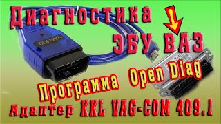 Диагностика ошибок двигателя! Кабель VAG-COM. Работа в Open Diag. Тестирую ВАЗ Калина