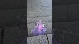 Rolling Bottle and Exploding Marbles on Stairs #shorts