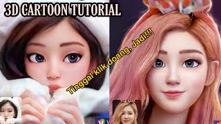 3D CARTOON TUTORIAL MUDAH | Edit Foto Jadi Kartun