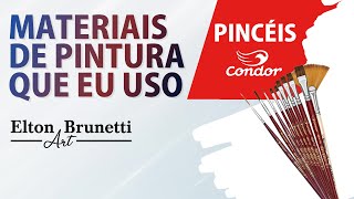 Pincéis da Condor que eu uso para pintar minhas telas - Elton Brunetti