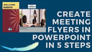 HOW TO CREATE TOASTMASTERS MEETING FLYERS POSTERS IN POWER POINT IN 5 SIMPLE STEPS