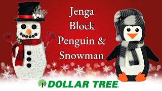 Dollar Tree 🌳 Jenga Block Penguin 🐧 and Snowman ⛄️