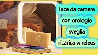 sveglia con luce e wirelees per ricaricare il telefono.  blonbar