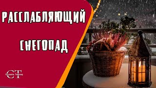 Падающий снег над городом. Расслабляющий снегопад