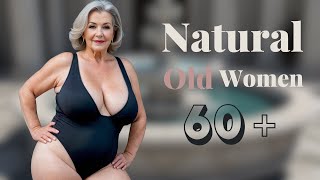 Graceful Beauty: Natural Older Woman 😍 OVER 60 || Gym Inner-Wear  Dresses