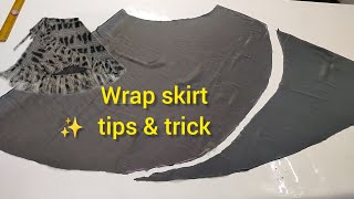 how to make wrap skirt with side knot/high low wrap skirt cutting and stitching/long frill skirt