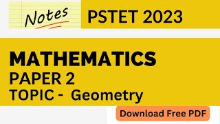 GEOMETRY | MATHEMATICS | PSTET2023 | PAPER 2