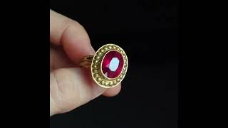 Singapore Island Jewellery Store: Shield Roman Ruby Ring 22k