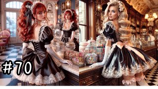 Satin French Maids: Petticoats, Frills, Ribbons & Ruffles [1440p] #frenchmaid #satindress