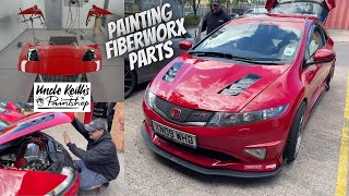 Painting Vented Bonnet & Wings for the Honda FN2 Civic TypeR