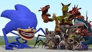 NEW THE SONIC TAPES VS ALL ZOOCHOSIS MUTATED ANIMALS AND ZOONOMALY in Garry's Mod