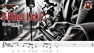 D Blues Lick 2 - Harmonica G - Free Tabs