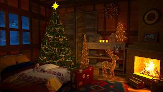 Cozy Christmas Ambience - Relaxing Blizzard, Howling Wind, Crackling Fireplace, Snowfall