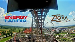 Zadra 4K Front Row On Ride POV at Energylandia. Horizon Locked.