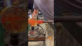 Beautiful glass ball #glasswork #glasspainting #glass #fire #viral #trending