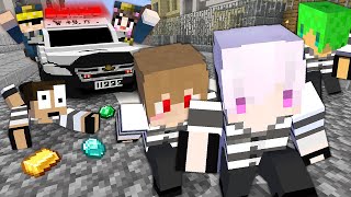 警察から逃げながらお金を盗み出せ【マインクラフト】【カラフルピーチ×ぷちひな×たま】