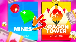 STAKE MINES VS DRAGON TOWER!!! HUGE PROFIT!!