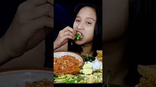 ASMR LEUNCA MENTAH SAMBAL TERASI #mukbang #shorts #pedas