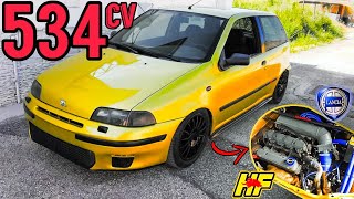 Fiat Punto GT 534cv mappa 1| swap 2.0 TURBO 8v LAMPREDI su 1000kg di peso |Sgomma sul BANCO PROVA