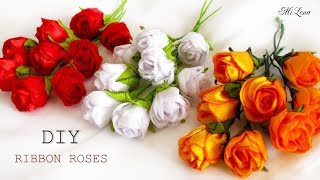 РОЗЫ ИЗ ЛЕНТ, МК / DIY RIBBON ROSES