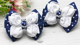 Школьные бантики из репсовых лент DIY Cute Bows