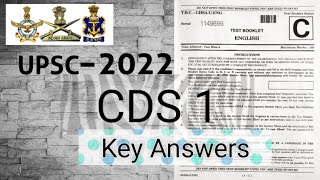 CDS 1 2022 ENGLISH ANSWER KEY | SET 'C' |  QUESTION PAPERS ANSWERS | UPSC CDS EXAMINATION 2022 📝📝