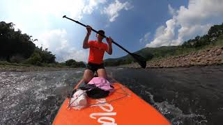 GoPro max Sup with   Drifting boat reframe huge wave test